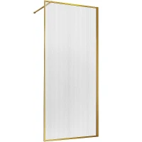 Душевая перегородка Vincea Walk-In 120 VSW-1HP120FLBG профиль Брашированное золото стекло рифленое