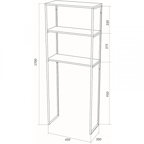 Стеллаж 1MarKa Grunge Loft 65 Ц0000005440 над стиральной машиной Дуб вотан МДФ / ЛДСП