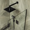 Шторка на ванну Maybah Glass MGV-65-6у 900x1400 в узком профиле Черный стекло прозрачное