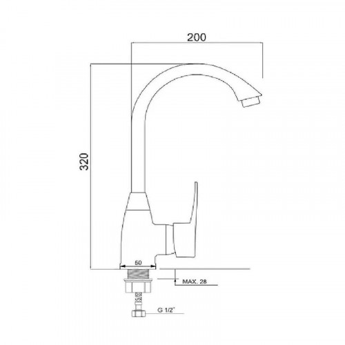 Смеситель для кухни Ростовская Мануфактура Сантехники PL5-017F-1 Белый