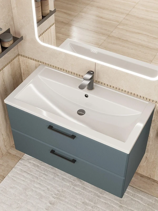 Тумба с раковиной Uperwood Foster New 90 KFosterNEW90g подвесная цвет Серый графит