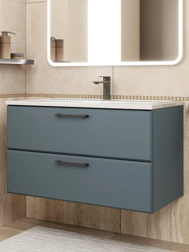 Тумба с раковиной Uperwood Foster New 90 KFosterNEW90g подвесная цвет Серый графит