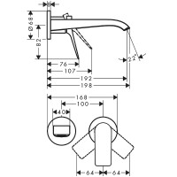 Смеситель для раковины Hansgrohe Vivenis 75050670 Черный матовый латунь встраиваемый