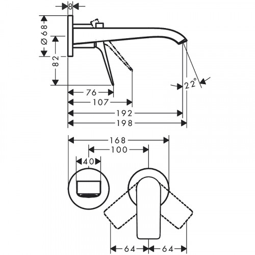 Смеситель для раковины Hansgrohe Vivenis 75050670 Черный матовый латунь встраиваемый