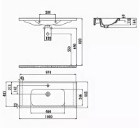 Раковина Creavit Eksen 100 EK100-00CB00E-0000 Белая фарфор подвесная, полувстраиваемая