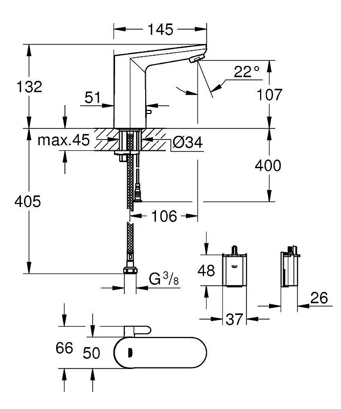 Смеситель для раковины Grohe Cosmopolitan 36327002 цвет Хром