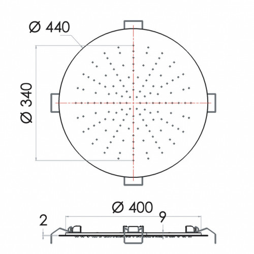 Верхний душ Remer 357EFM44BO Белый матовый нержавеющая сталь встраиваемый