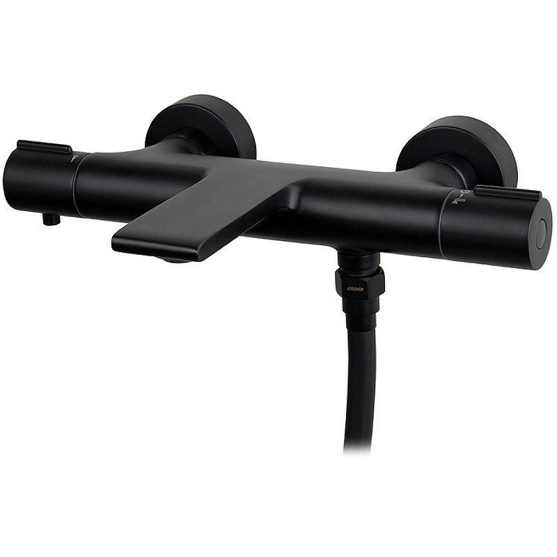 Смеситель для ванны Kaiser Serio 05322-9 с термостатом Черный матовый латунь на стену