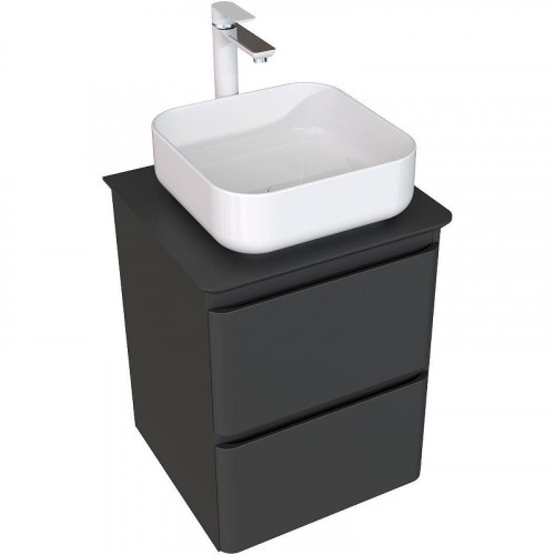 Тумба под раковину Aquanet Эмбер 50 330464 подвесная Черная матовая МДФ / ЛДСП