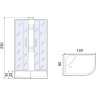 Душевая кабина Мономах XL Б/К 120x90x44 МЗ R 10000012109 без гидромассажа