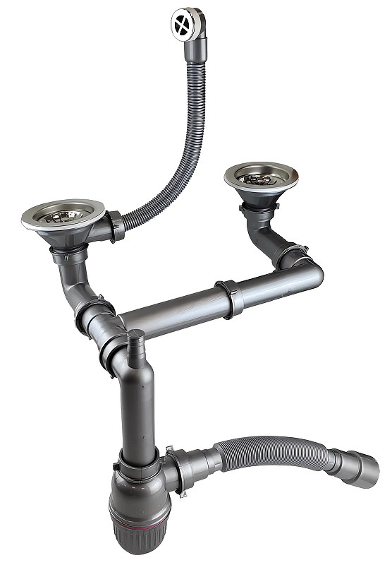 Сифон для кухонной мойки Bettoserb 125335 цвет Серый