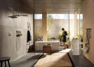Шланговое подсоединение Hansgrohe Fixfit Porter 300 26456400 с полкой и держателями лейки Хром Белый на стену