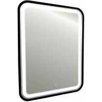 Зеркало Azario Мальта-лофт 60 LED-00002353 с подсветкой Черное с сенсорным выключателем стекло