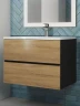 Тумба с раковиной Uperwood Barsa 70 293020547 подвесная цвет Черный матовый Дуб сонома
