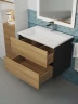 Тумба с раковиной Uperwood Barsa 70 293020547 подвесная цвет Черный матовый Дуб сонома