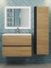 Тумба с раковиной Uperwood Barsa 70 293020547 подвесная цвет Черный матовый Дуб сонома