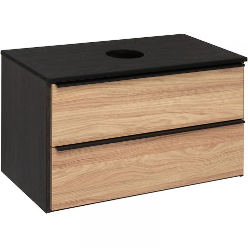 Тумба под раковину Runo Мальта 85 00-00001099 Дуб Черная МДФ / ЛДСП