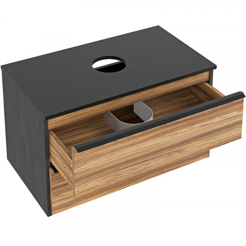 Тумба под раковину Runo Мальта 85 00-00001099 Дуб Черная МДФ / ЛДСП