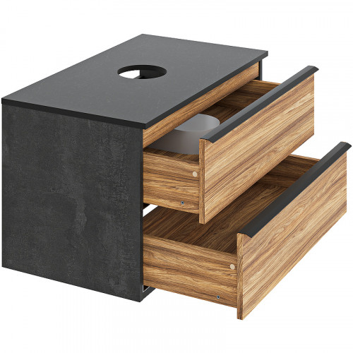 Тумба под раковину Runo Мальта 85 00-00001099 Дуб Черная МДФ / ЛДСП