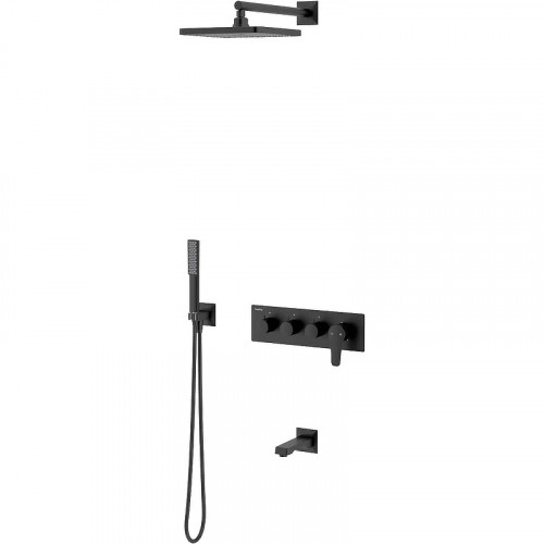 Душевая система Teska Euro X EX3680 Черный матовый латунь встраиваемый