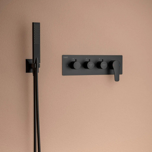 Душевая система Teska Euro X EX3680 Черный матовый латунь встраиваемый