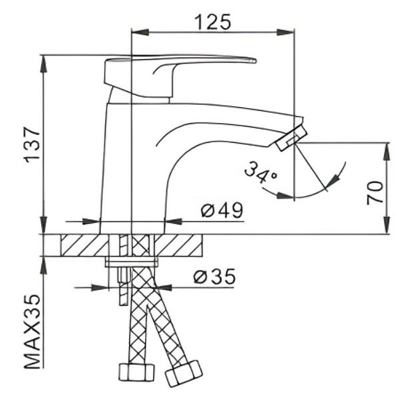 Смеситель для раковины Frap H66 F1066 Хром латунь