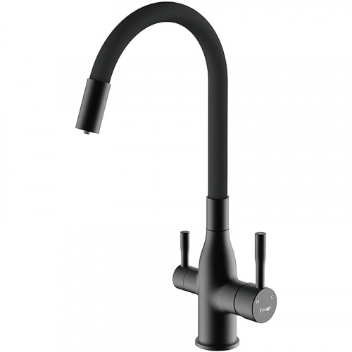 Смеситель для кухни Frap H96 F4396-6 Черный матовый латунь на столешницу