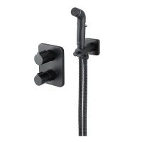 Гигиенический душ со смесителем Lemark Bronx LM3740BL c термостатом цвет Черный