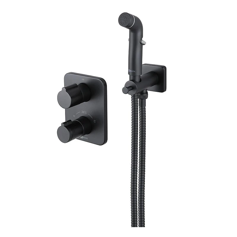 Гигиенический душ со смесителем Lemark Bronx LM3740BL c термостатом цвет Черный