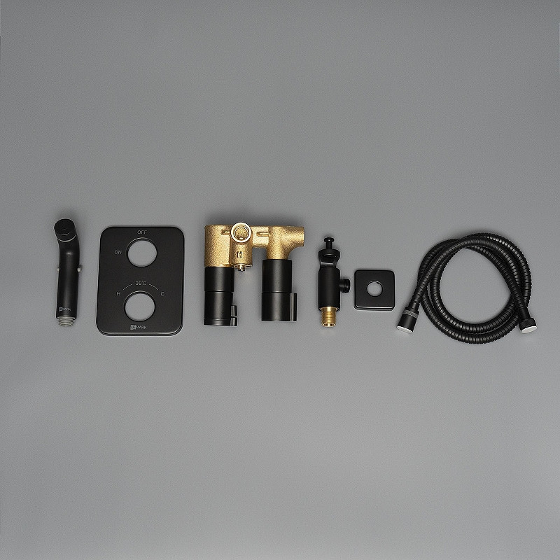 Гигиенический душ со смесителем Lemark Bronx LM3740BL c термостатом цвет Черный