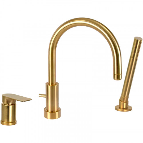 Смеситель на борт ванны Remer Infinity I07BG Золото брашированное латунь