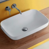 Раковина Kerasan Tribeca 60 514330 Белая матовая фаянс накладная, полувстраиваемая