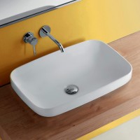 Раковина Kerasan Tribeca 60 514330 Белая матовая фаянс накладная, полувстраиваемая