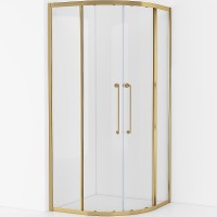 Душевой уголок Cezares Relax-304 90x90 RELAX-304-R-2-90-C-BORO профиль Брашированное золото стекло прозрачное
