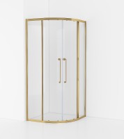 Душевой уголок Cezares Relax-304 90x90 RELAX-304-R-2-90-C-BORO профиль Брашированное золото стекло прозрачное