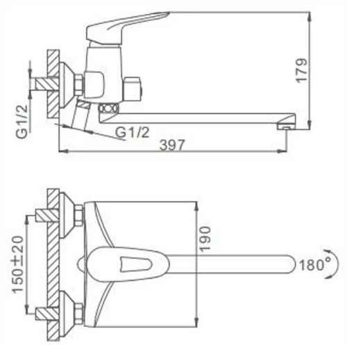 Смеситель для ванны Frap H07 F2207 универсальный Хром