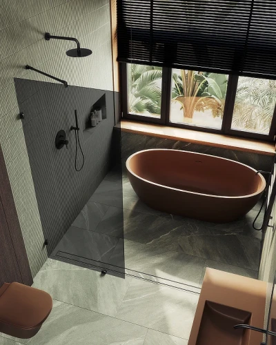 Душевая перегородка Maybah Glass MGD-276-6 990x1950 коннектор стена-стекло Черный стекло графитовое