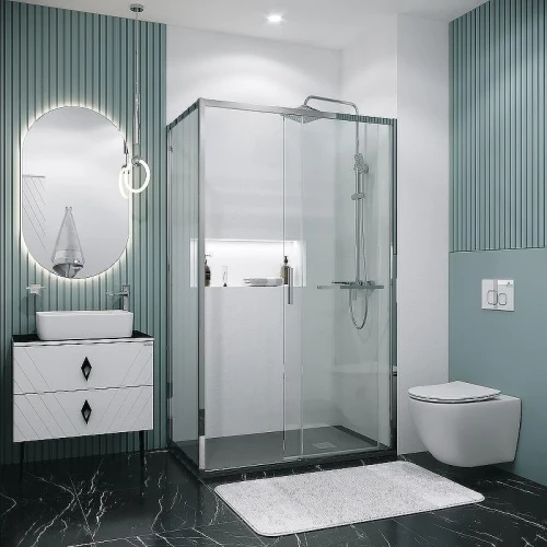 Душевой уголок Grossman Style 110х90 120.K33.05.1190.10.00 профиль Хром стекло прозрачное