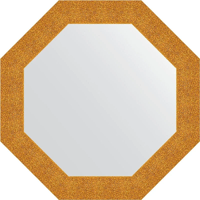 Зеркало Evoform Octagon 77х77 BY 3801 в багетной раме - Чеканка золотая 90 мм стекло