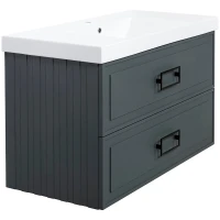 Тумба под раковину La Fenice Cubo 100 FNC-01-CUB-G-100-2 подвесная Серая матовая МДФ / ЛДСП
