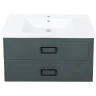 Тумба под раковину La Fenice Cubo 100 FNC-01-CUB-G-100-2 подвесная Серая матовая МДФ / ЛДСП
