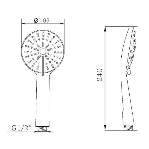 Ручной душ Melodia della vita Standard MKP26500_bk Черный