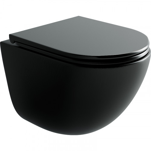 Унитаз Ceramicanova Vogue CN4008TMB подвесной Черный матовый с сиденьем Микролифт фарфор подвесной