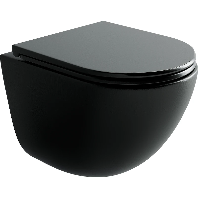 Унитаз Ceramicanova Vogue CN4008TMB подвесной Черный матовый с сиденьем Микролифт фарфор подвесной