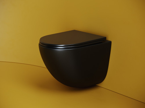 Унитаз Ceramicanova Vogue CN4008TMB подвесной Черный матовый с сиденьем Микролифт фарфор подвесной