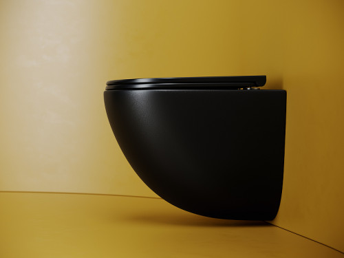 Унитаз Ceramicanova Vogue CN4008TMB подвесной Черный матовый с сиденьем Микролифт фарфор подвесной