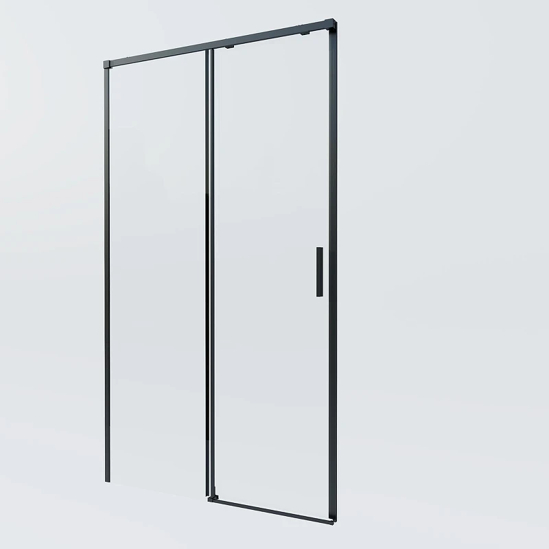 Душевая дверь Vincea Soft 2 120 VDS-3SO2120CLB профиль Черный стекло прозрачное