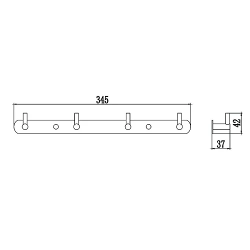Вешалка для полотенец Savol S-007214 цвет Хром