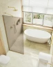 Душевая перегородка Maybah Glass MGD-1354-3у 990х1950 в узком профиле Золото стекло бронзовое матовое