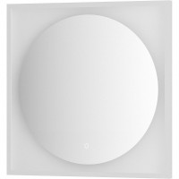 Зеркало Defesto Eclipce 70х70 DF 2227S с подсветкой 15W-4500К/в багетной раме/Сенсорный выключатель/Нейтральный белый свет/Белая рама